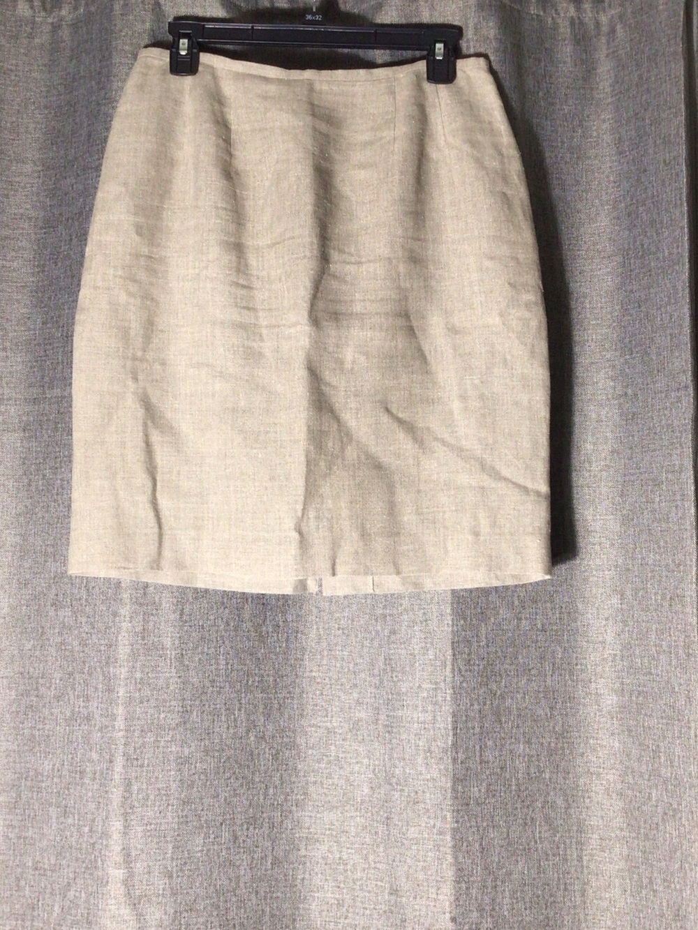 Jennifer Moore Neutral Beige linen Pencil Skirt